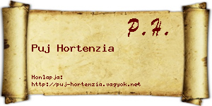 Puj Hortenzia névjegykártya